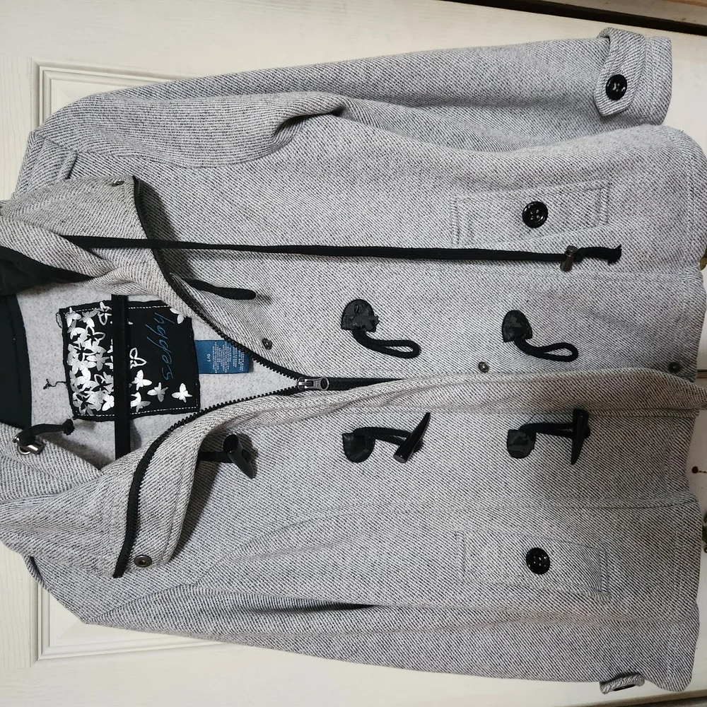 Sebby Gray Pea Coat Classic Winter Essential - Picture 2 of 9